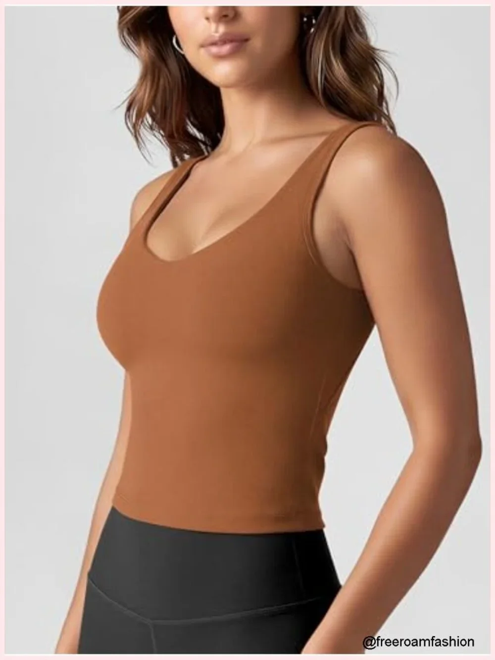 Buttery Soft Women's Tank Top with Built-in Bra - U-Back Light Support Yoga